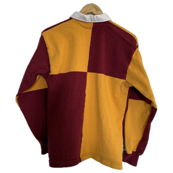 Barbarian Rugby Shirt Men Small Maroon Gold Colorblock Varsity Football Academia - Picture 2 of 15